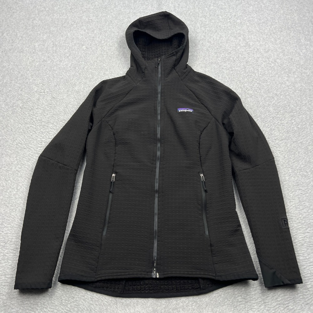 Patagonia R2 TechFace Hoody Jacket Womens Small Black Fleece Zip Up 83735